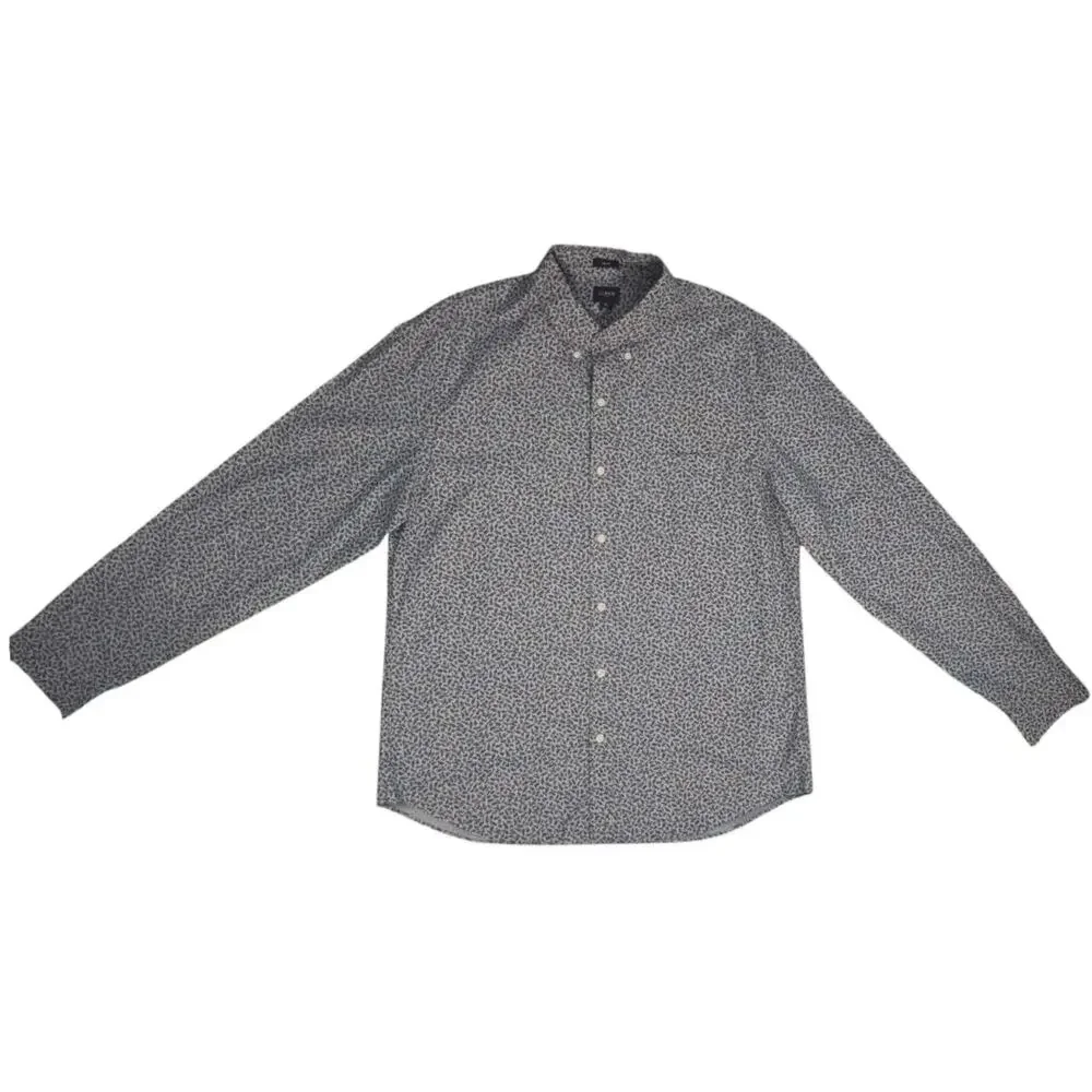 J.Crew Slim Fit Floral Print Button-Down Shirt Blue and Grey